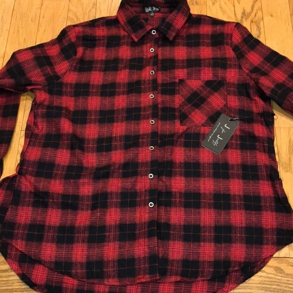 Red & black plaid flannel nwt - Picture 1 of 3